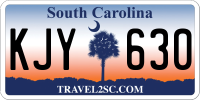 SC license plate KJY630