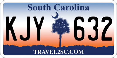 SC license plate KJY632