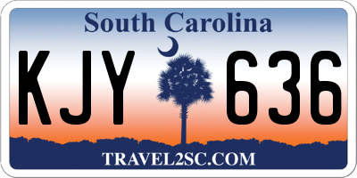 SC license plate KJY636