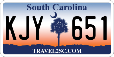 SC license plate KJY651