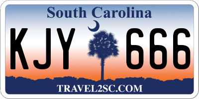 SC license plate KJY666