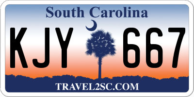 SC license plate KJY667