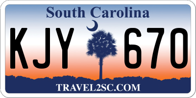 SC license plate KJY670