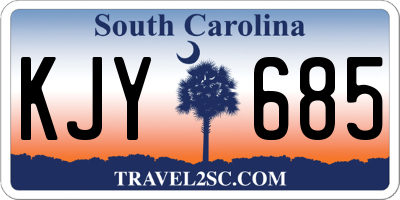 SC license plate KJY685
