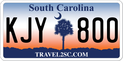 SC license plate KJY800