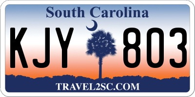 SC license plate KJY803