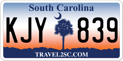 SC license plate KJY839