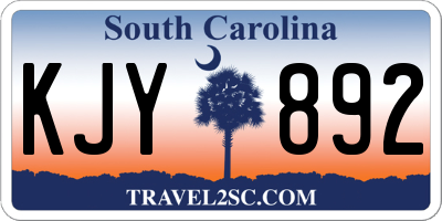 SC license plate KJY892