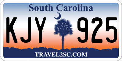 SC license plate KJY925