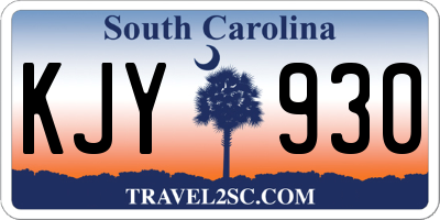 SC license plate KJY930