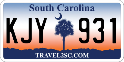 SC license plate KJY931