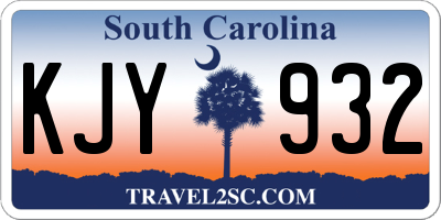 SC license plate KJY932