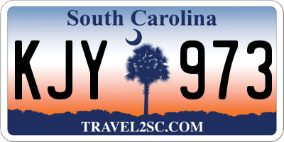SC license plate KJY973
