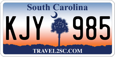 SC license plate KJY985