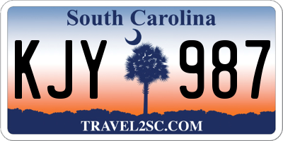 SC license plate KJY987