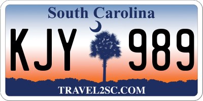 SC license plate KJY989