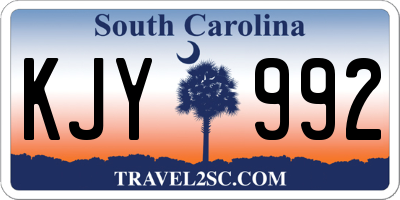 SC license plate KJY992