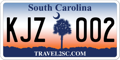 SC license plate KJZ002