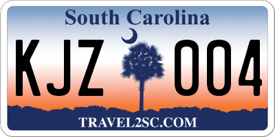 SC license plate KJZ004