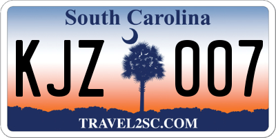 SC license plate KJZ007