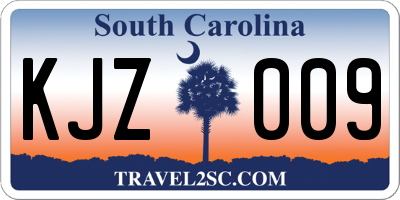 SC license plate KJZ009