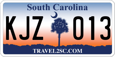 SC license plate KJZ013