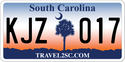 SC license plate KJZ017
