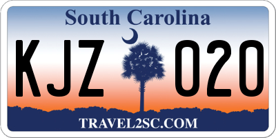 SC license plate KJZ020