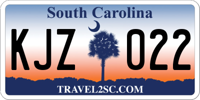 SC license plate KJZ022