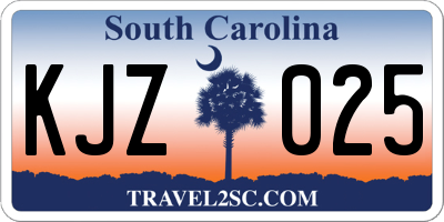 SC license plate KJZ025