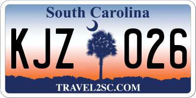 SC license plate KJZ026