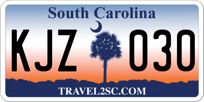 SC license plate KJZ030