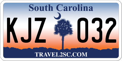 SC license plate KJZ032