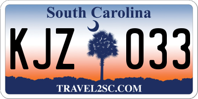 SC license plate KJZ033