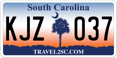 SC license plate KJZ037