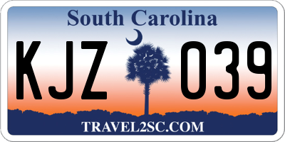 SC license plate KJZ039