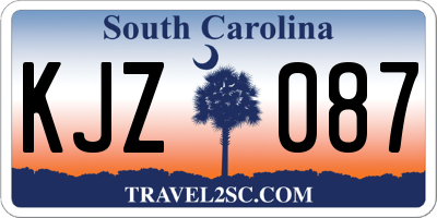 SC license plate KJZ087