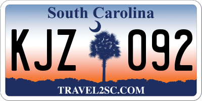 SC license plate KJZ092