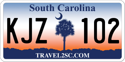 SC license plate KJZ102