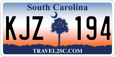 SC license plate KJZ194