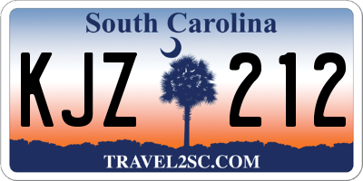 SC license plate KJZ212