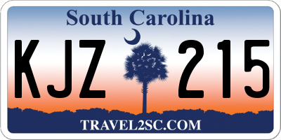 SC license plate KJZ215