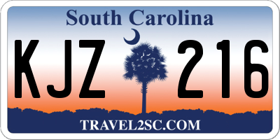 SC license plate KJZ216