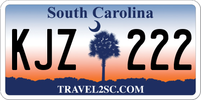 SC license plate KJZ222