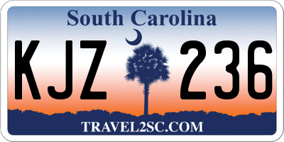 SC license plate KJZ236