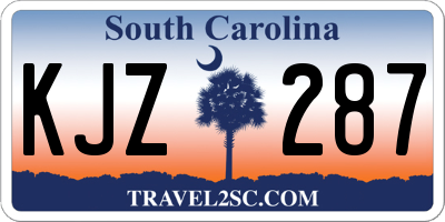 SC license plate KJZ287