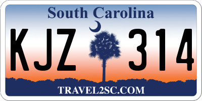 SC license plate KJZ314