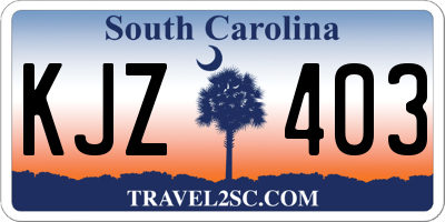 SC license plate KJZ403