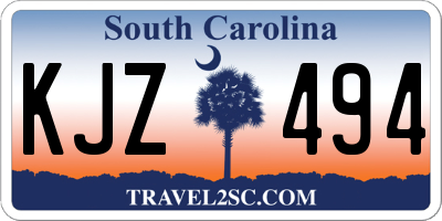 SC license plate KJZ494