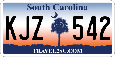 SC license plate KJZ542